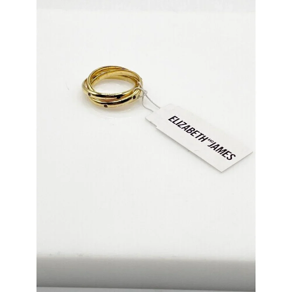 NWT Elizabeth & James Ollie Mila Triple Intertwined Topaz Spinel Ring Size 6